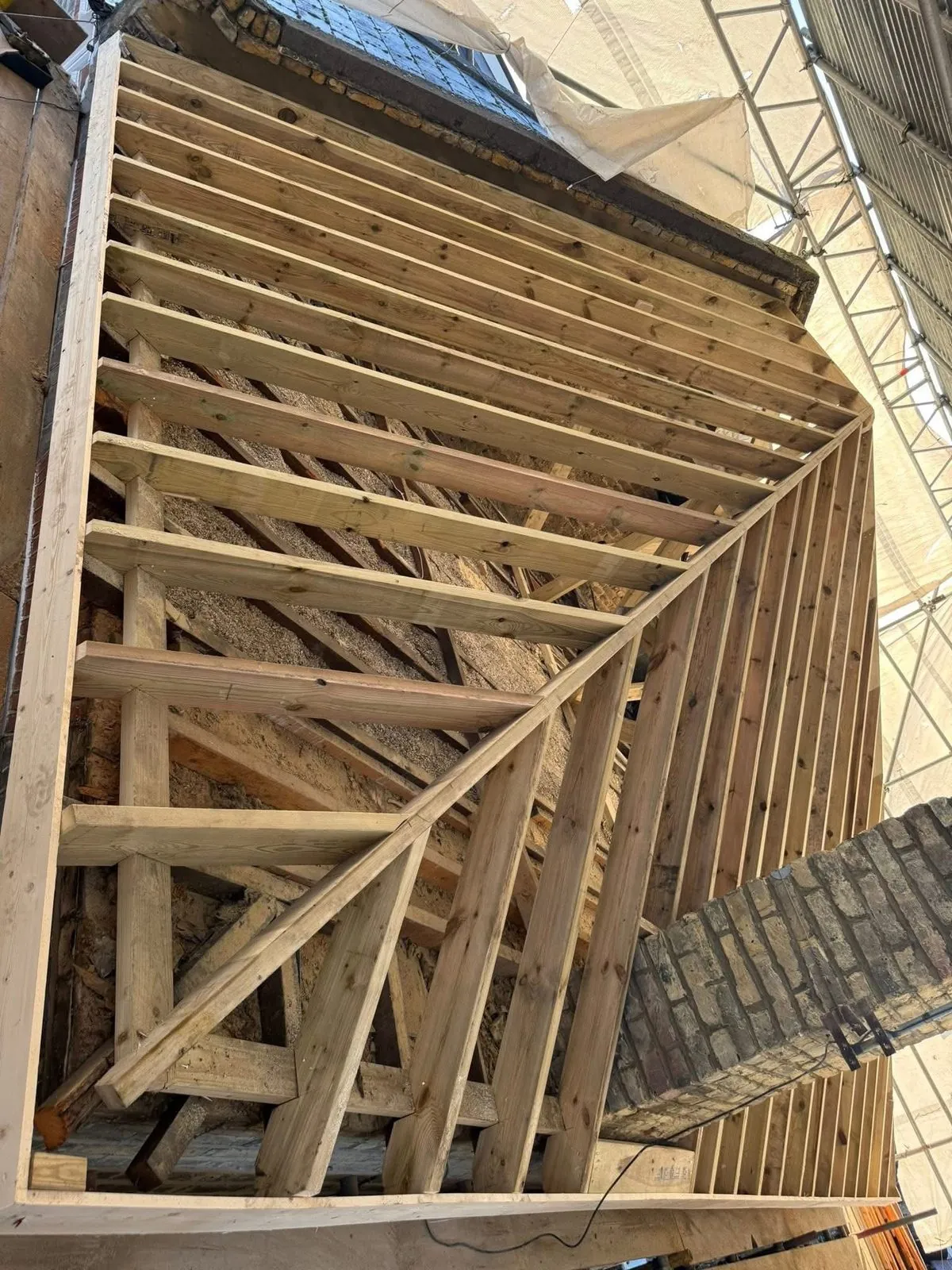 New rafters before re-covering